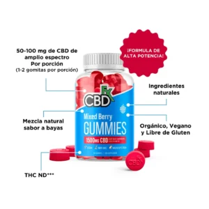 CBDFx | Gomitas de CBD Original Mixed Berry 60pzs | Cannabidiol Mexico